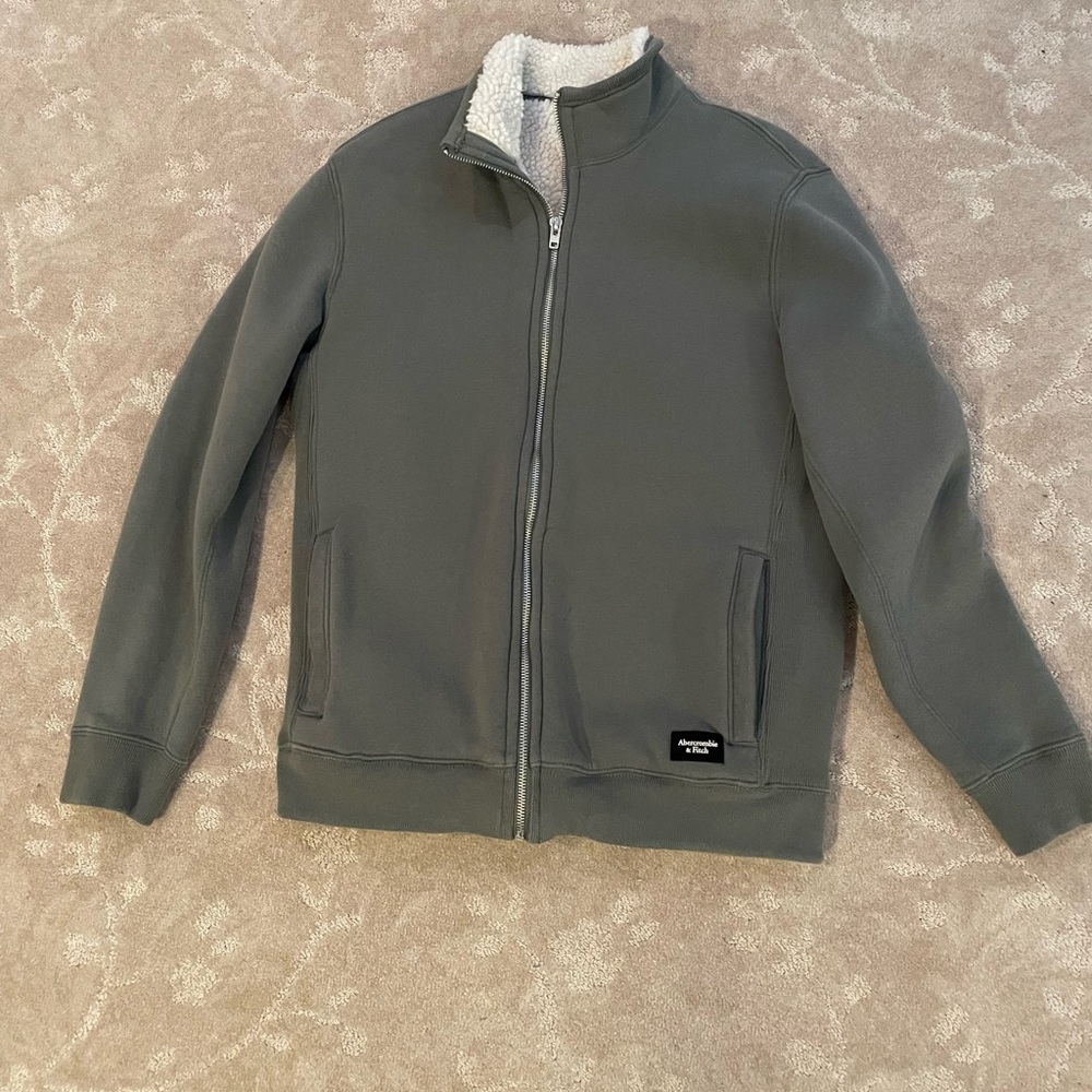 Abercrombie & Fitch green Soft A&F fleece zip up jacket.